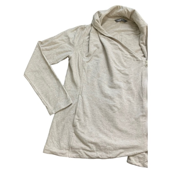THE NORTH FACE Sweater Jacket With Side Zipper Detail & Pockets Oatmeal Sz Large - Picture 8 of 14